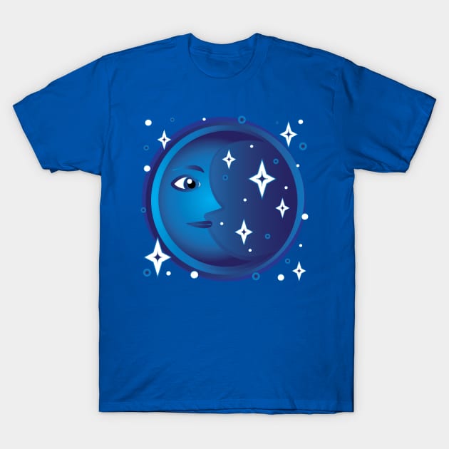 Whimsical Moon Design T-Shirt by DQDesigns By Chele